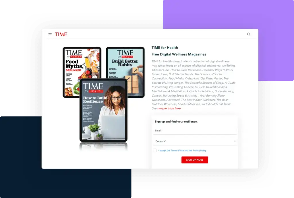 Display of TIME for Health digital editions on a tablet, showing the potential for health publishers to go digital.