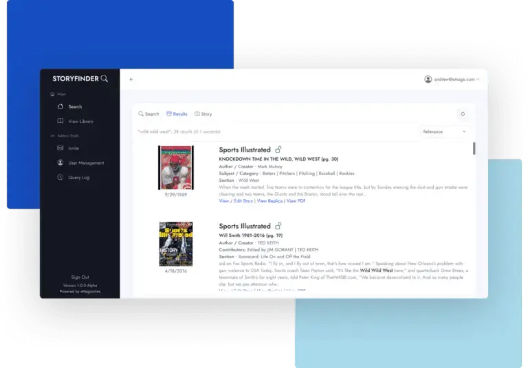Detailed view of Sports Illustrated’s digital publishing interface, representing the toolset available for sports publishers.