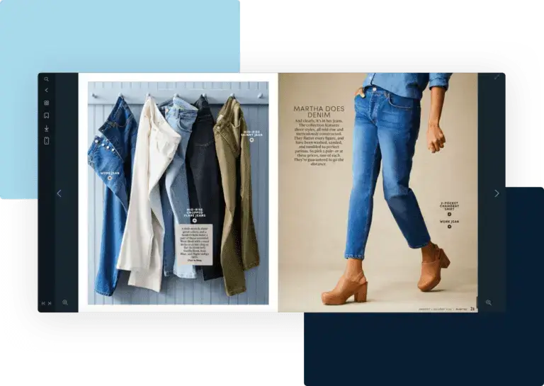 A selection of fashionable denim jeans and a model wearing chic denim, showcasing the versatility of denim in fashion.