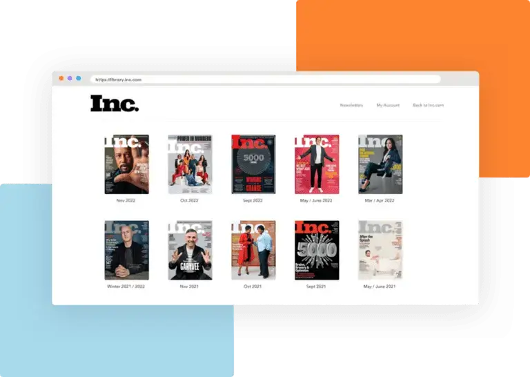 A webpage displaying an array of Inc. Magazine issues, offering a treasure trove of business knowledge.