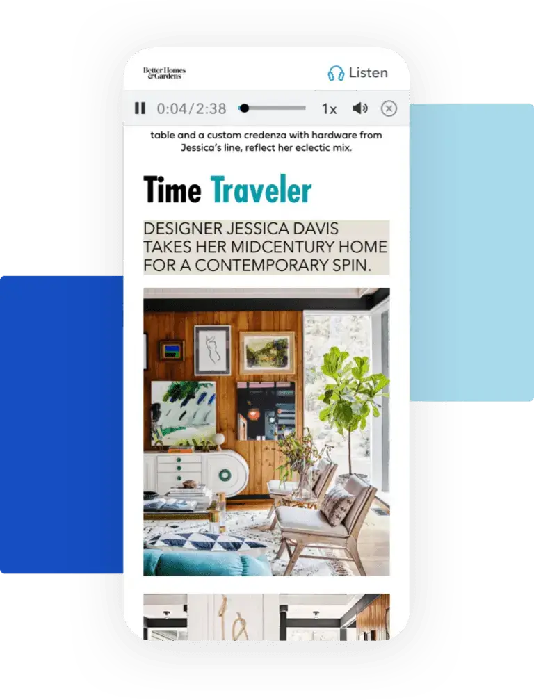 A mobile device displaying an article about contemporary interior design, part of our digital magazine content offerings.
