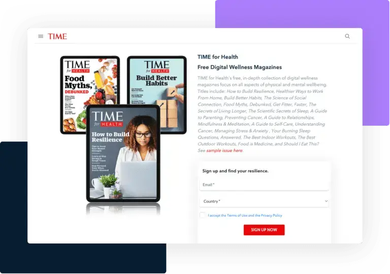 Display of TIME for Health digital editions on a tablet, showing the potential for health publishers to go digital.